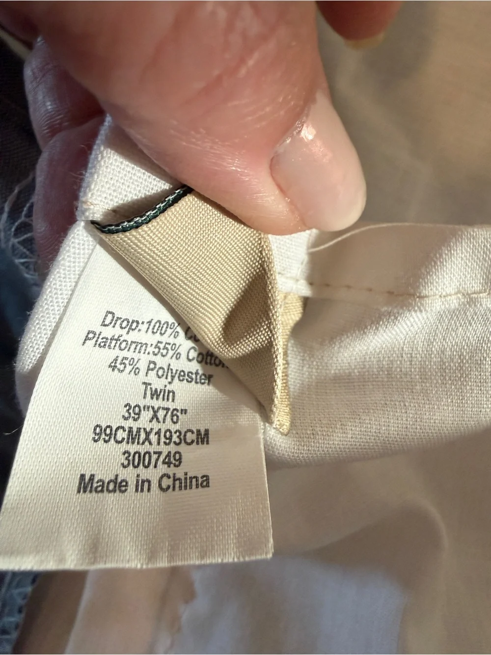 L.L. Bean Blue Chambray Ruffle Bed Skirt: Twin